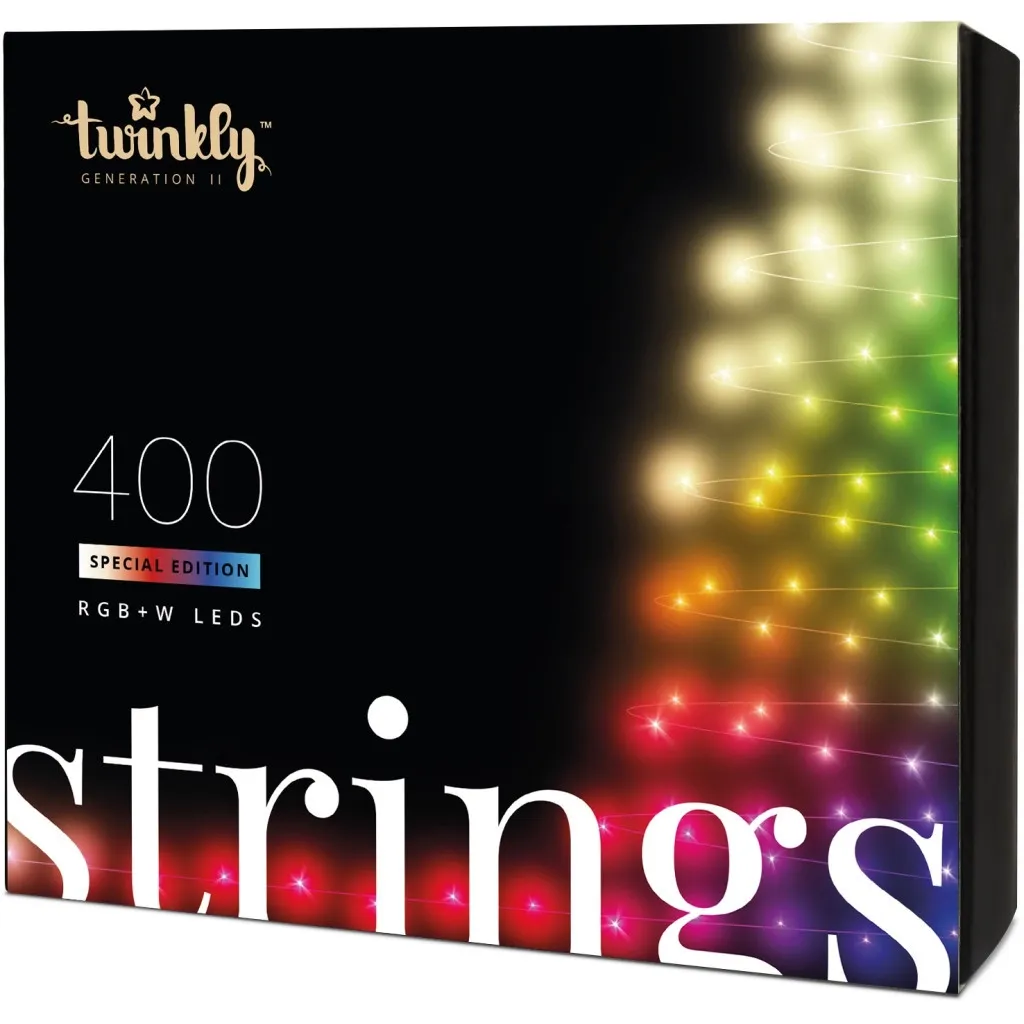 Светодиодная гирлянда Twinkly Smart LED Strings RGBW 400, BT + WiFi, Gen II, IP44, кабель (TWS400SPP-BEU)