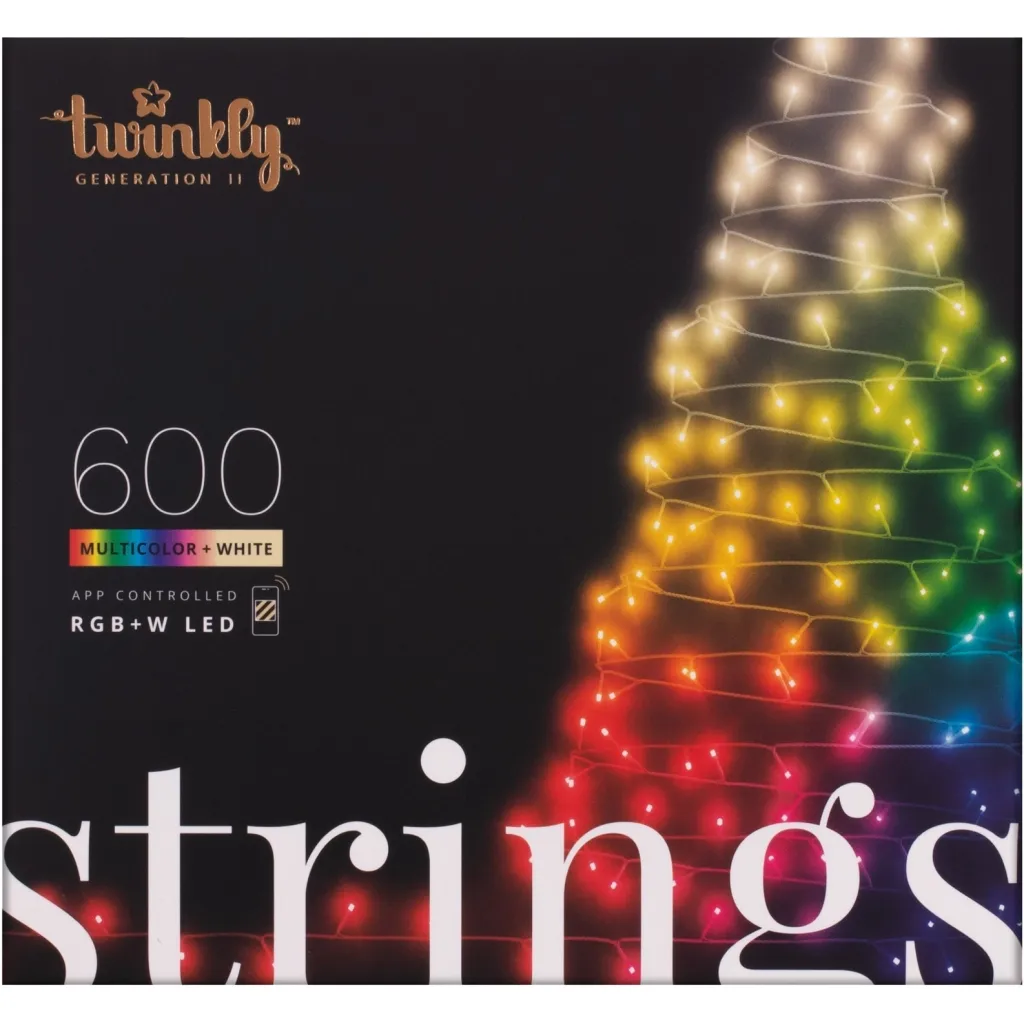 Светодиодная гирлянда Twinkly Smart LED Strings RGBW 600, Gen II, IP44, длина 48м, черный (TWS600SPP-BEU)