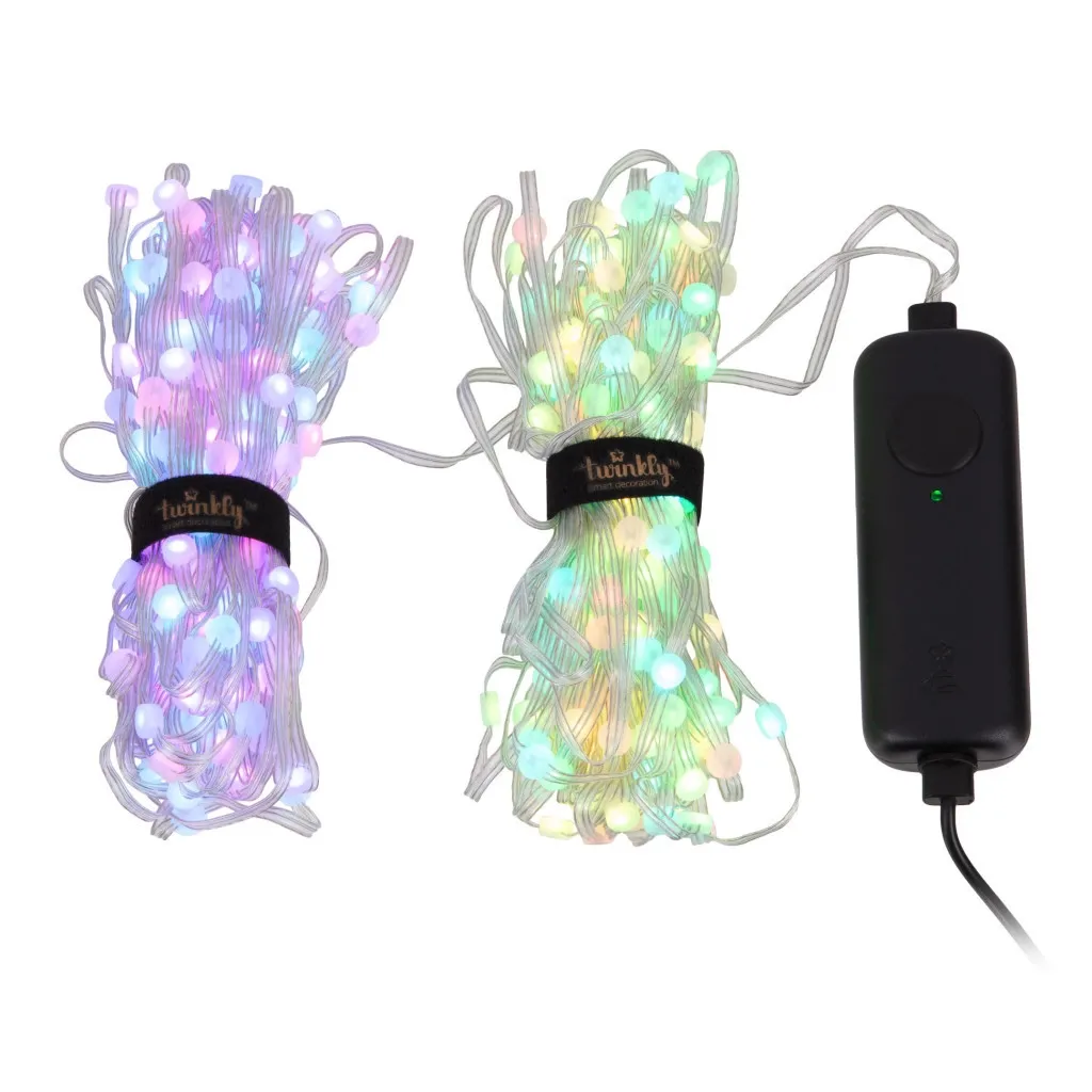 Світлодіодні гірлянди Twinkly Smart LED Dots Lights RGB 400 Gen II, IP44, 20м, прозорий (TWD400STP-TEU)