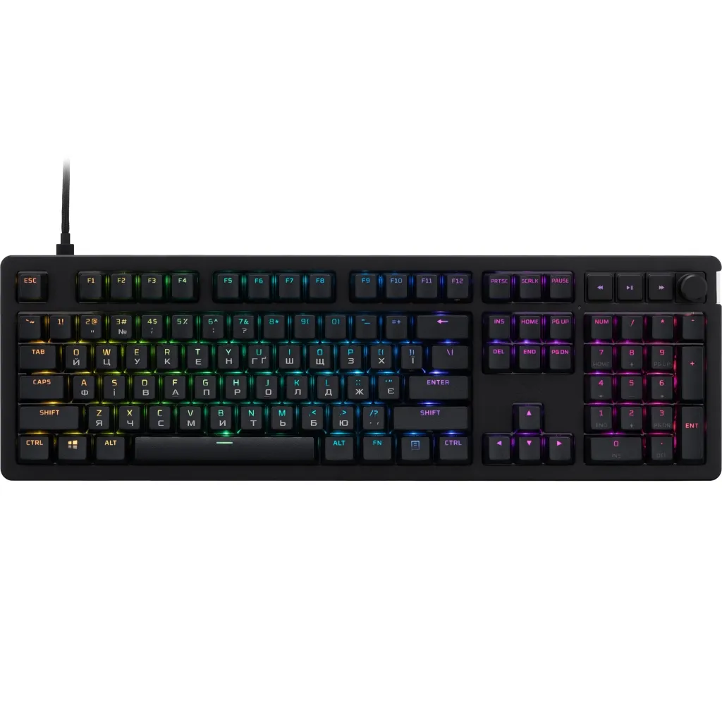 Клавиатура HyperX Alloy Rise PBT HX Red ENG/UA USB Black (7G7A3AA)