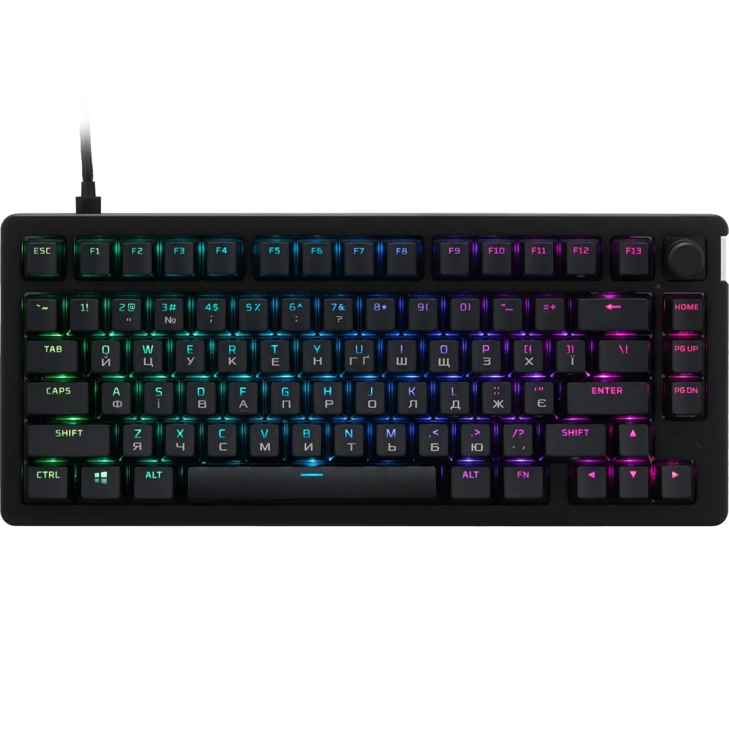 Клавиатура HyperX Alloy Rise 75 PBT HX Red USB RGB EN/UKR, Black (7G7A4AA)