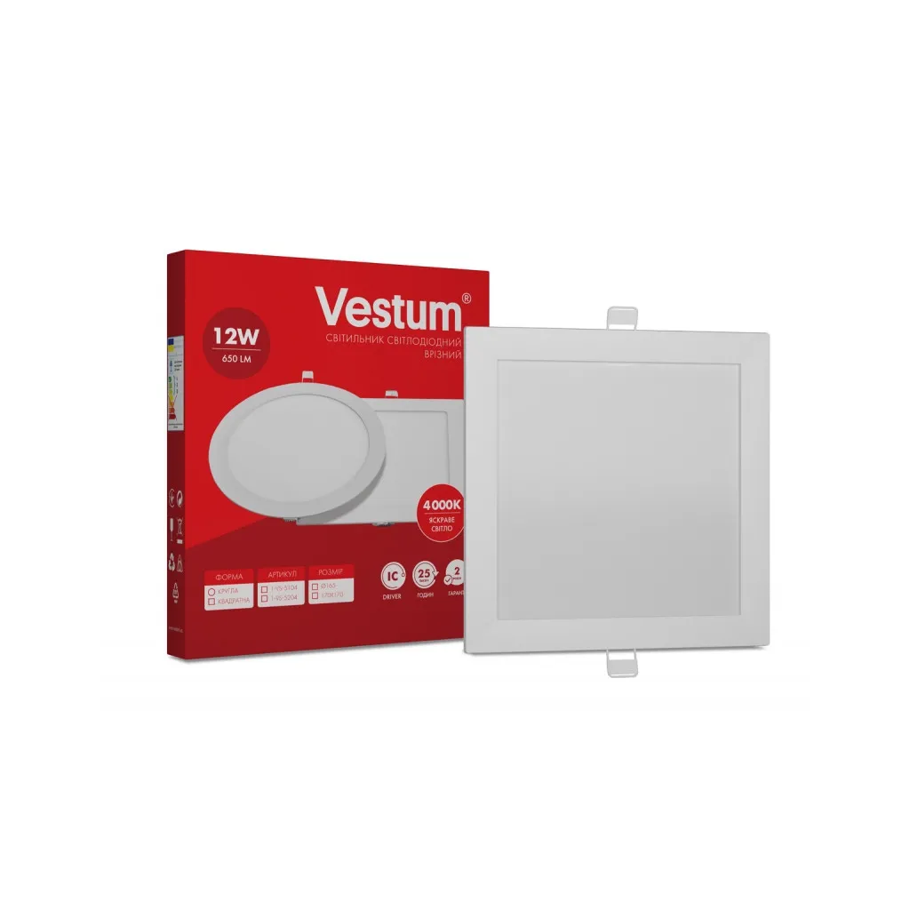  Vestum LED 12W 4000K 220V (1-VS-5204)