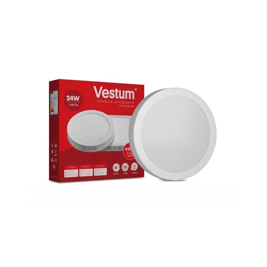 Светильник Vestum LED 24W 6000K 220V (1-VS-5304)