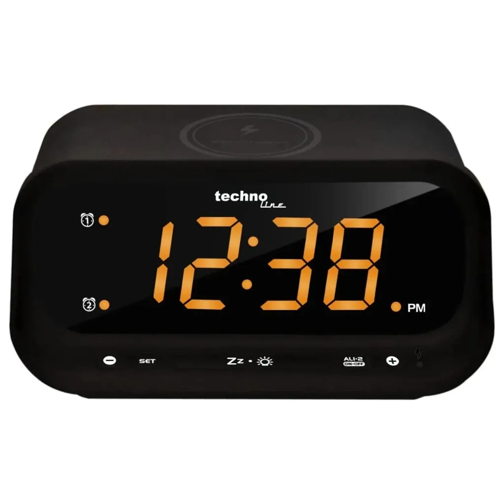 Настільний годинник Technoline WT477 Wireless Mobile Charging Black (DAS302477)