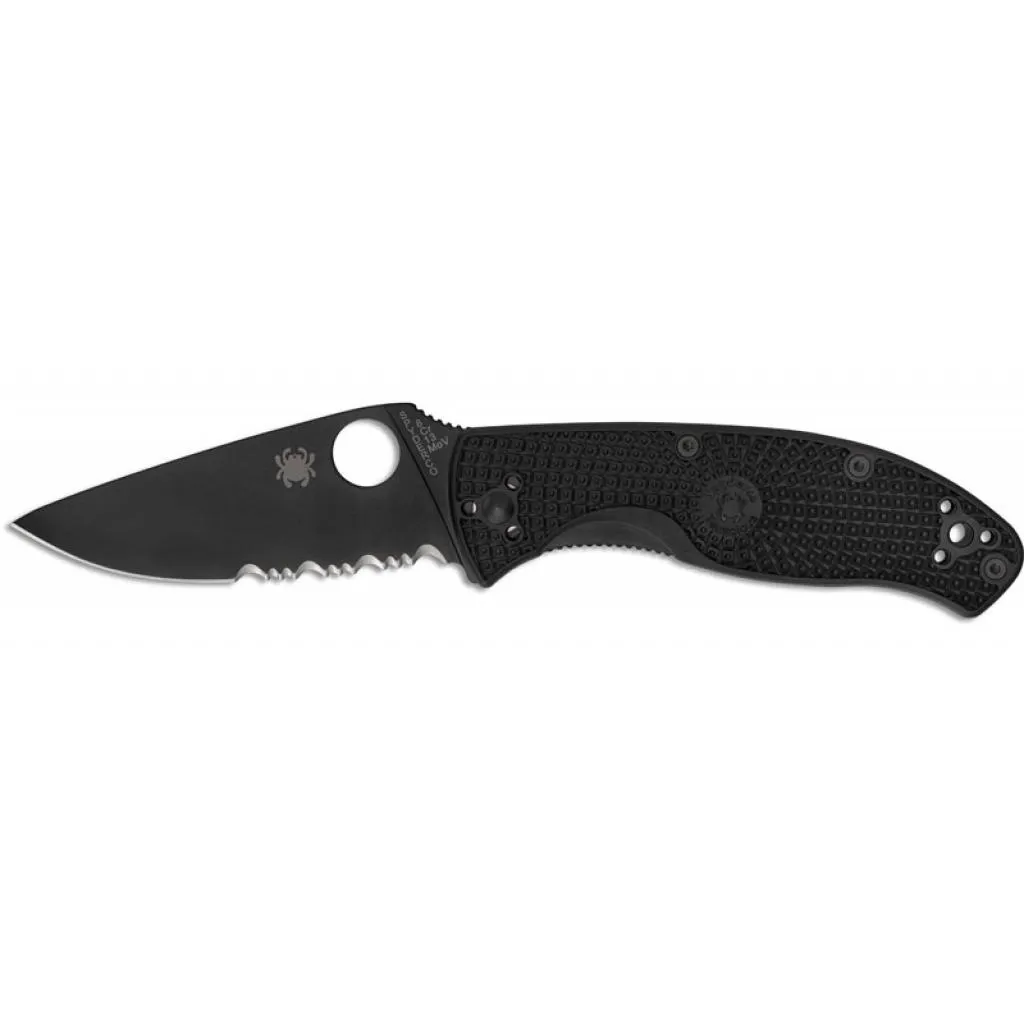  Spyderco Tenacious Black Blade Lightweight полусеррейтор (C122PSBBK)