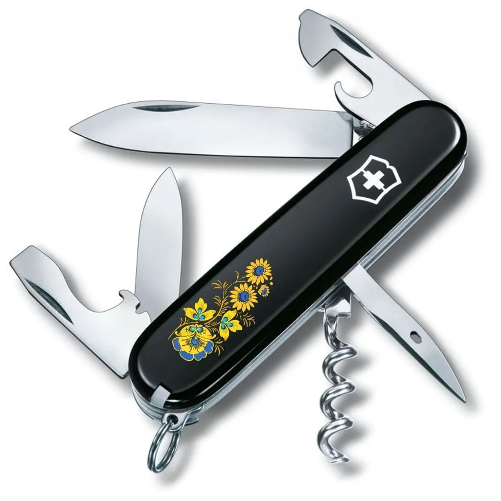  Victorinox Spartan Ukraine Black "Квіти" (1.3603.3_T1050u)