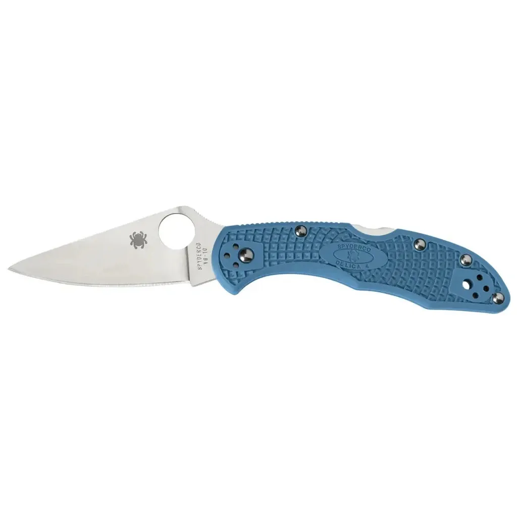  Spyderco Delica 4 Flat Ground Blue (C11FPBL)