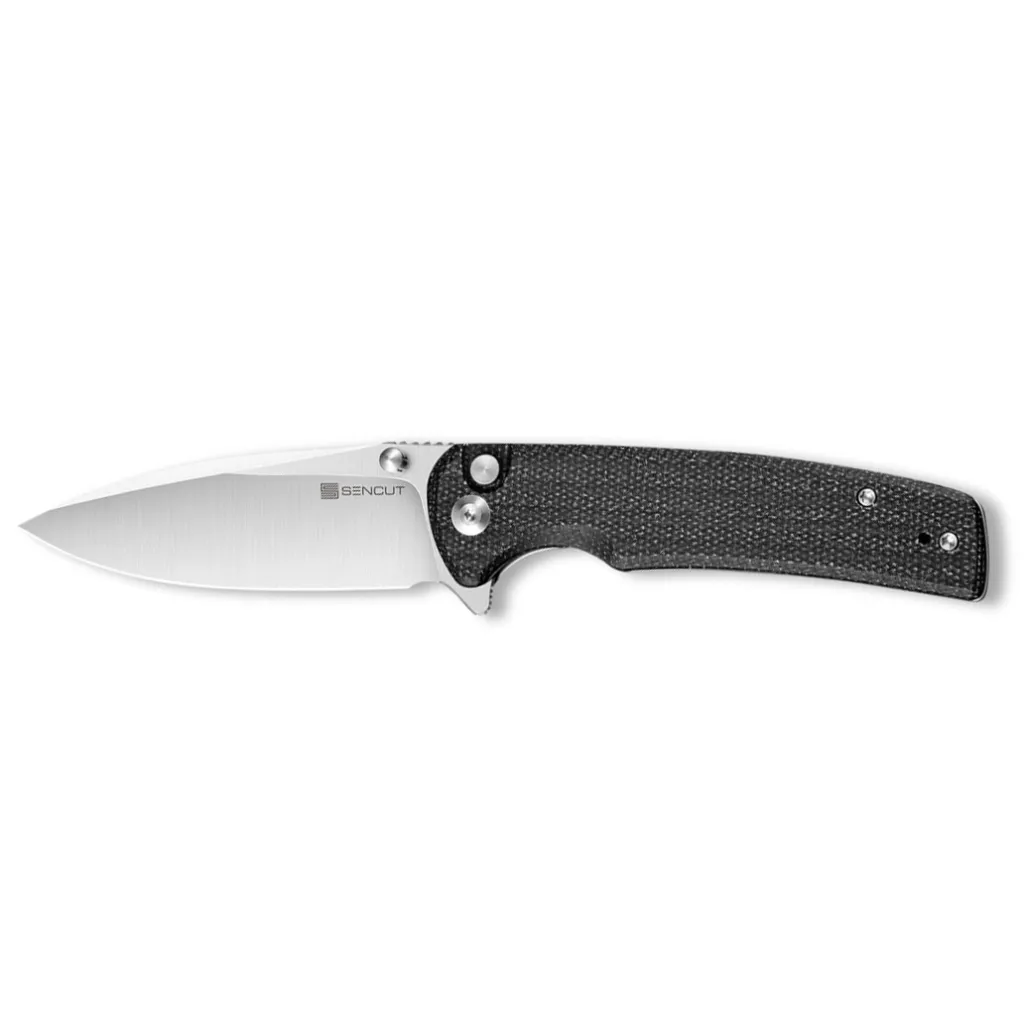  Sencut Sachse Satin Black Micarta (S21007-1)