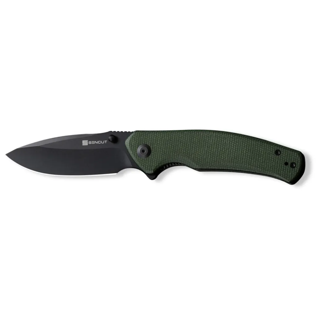  Sencut Slashkin Black Blade Green Micarta (S20066-3)