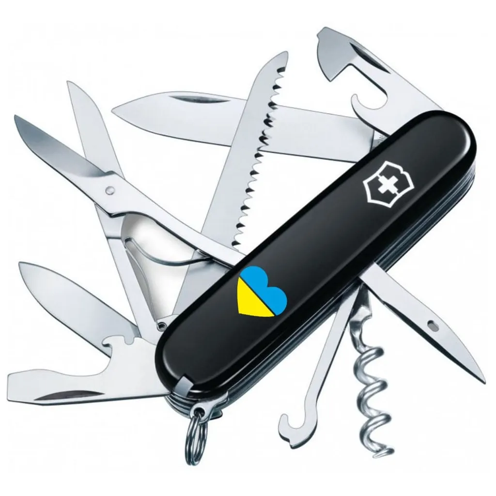  Victorinox Huntsman Ukraine 91 мм Черный Сердце сине-желтое (1.3713.3_T1090u)