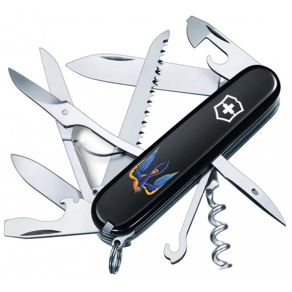  Victorinox Huntsman Ukraine 91 мм Черный Трезубец-Ласточка (1.3713.3_T1230u)