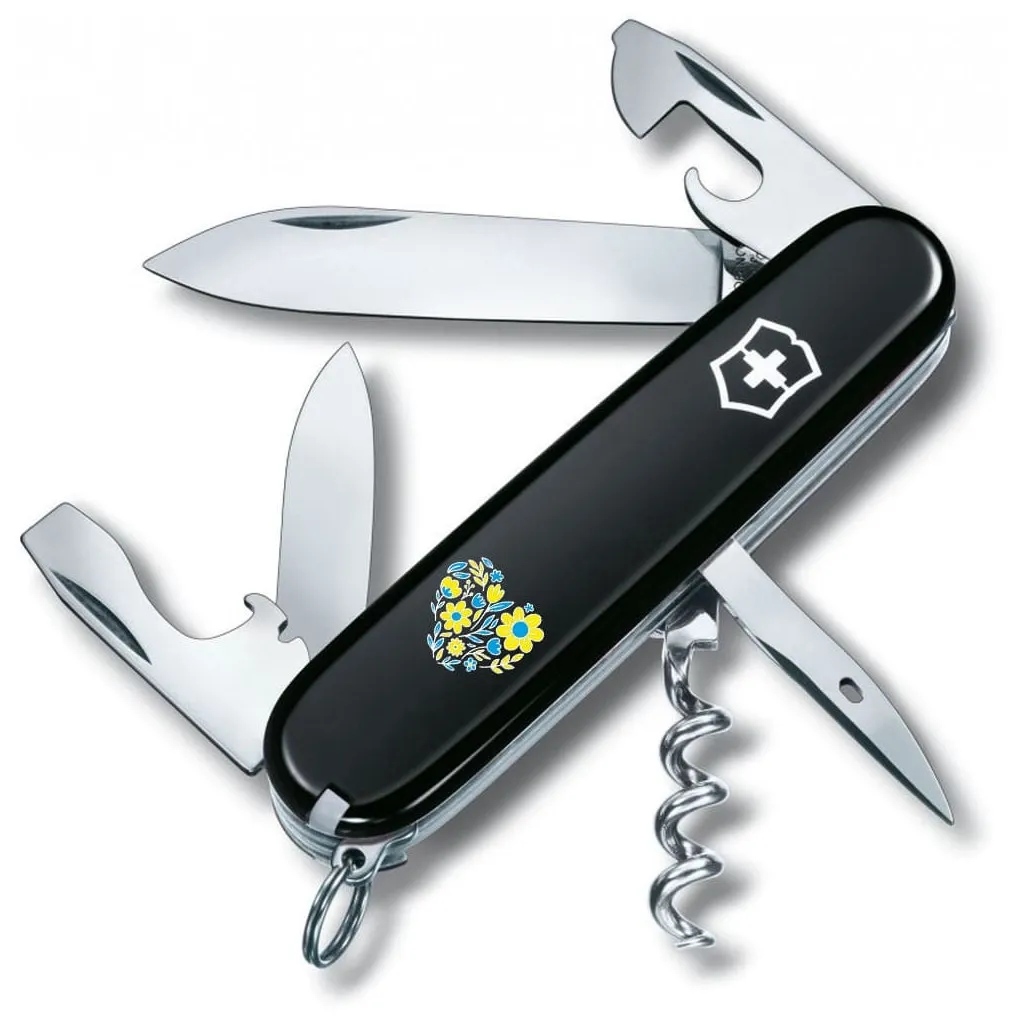  Victorinox Spartan Ukraine 91 мм Черный Цветочное сердце (1.3603.3_T1246u)