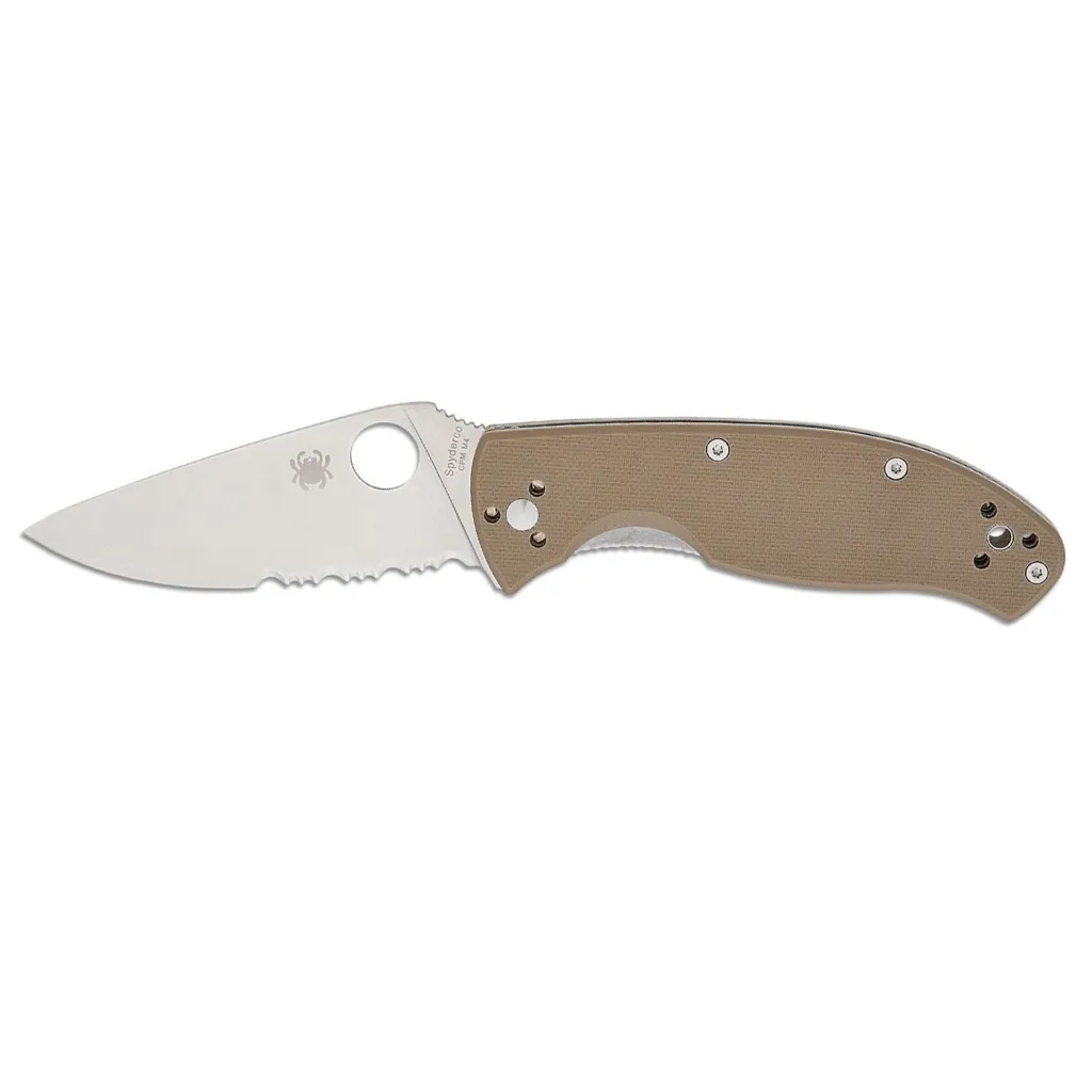  Spyderco Tenacious M4 Serrated Brown G10 (C122GBNM4PS)