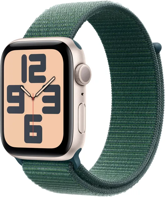 Смарт-часы Apple Watch SE GPS 44mm Starlight Aluminium Case with Lake Green Sport Loop (MXEW3QH/A)