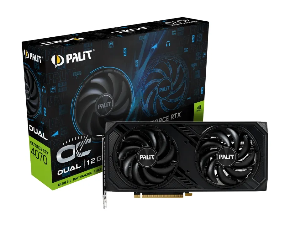 Видеокарта Palit GF RTX 4070 12GB GDDR6 Dual OC (NE64070S19K9-1048D)