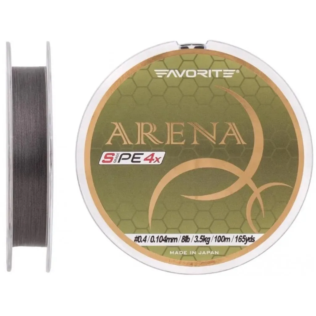 Леска, шнур Favorite Arena PE 100m (silver gray) #0.4/0.104mm 8lb/3.5kg (1693.10.95)