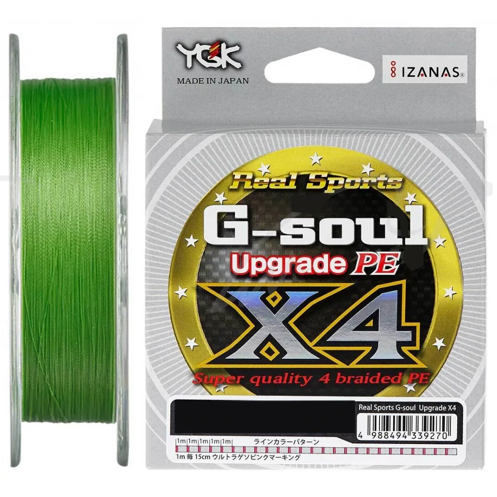 Леска, шнур YGK G-Soul X4 Upgrade 100m 0.25/5lb Light Green (5545.01.80)