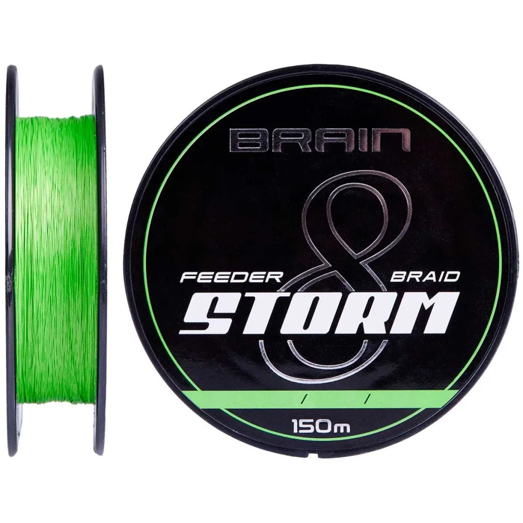 Леска, шнур Brain fishing Storm 8X 150m 0.16mm 25lb/11.1kg Lime (1858.52.00)