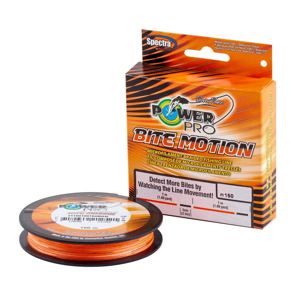 Леска, шнур Power Pro Bite Motion Orange Black 150m 0.10mm 11lb/5.0kg (2266.78.67)