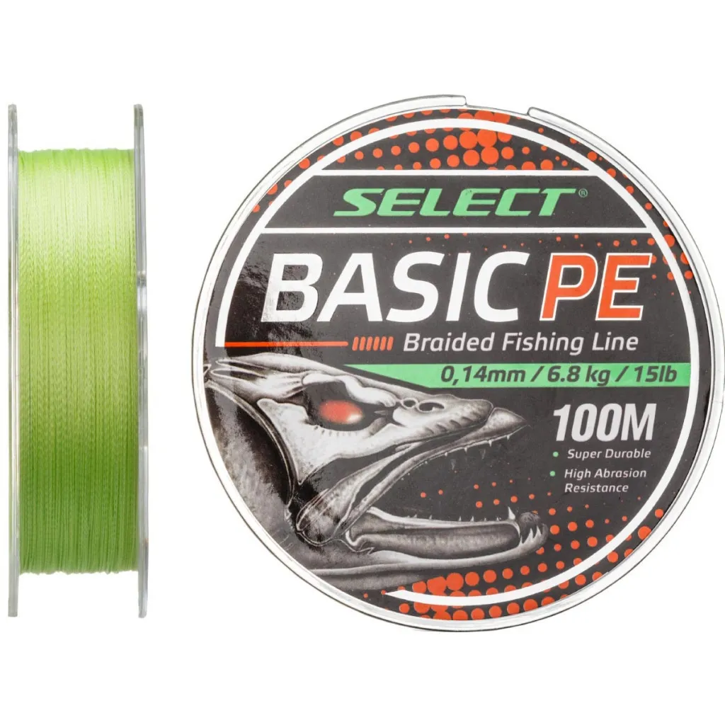 Волосінь, шнур Select Basic PE 100m Light Green 0.08mm 8lb/4kg (1870.27.46)