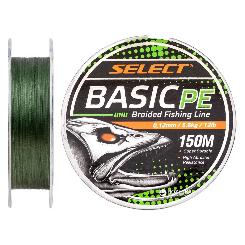 Леска, шнур Select Basic PE 150m Dark Green 0.12mm 12lb/5.6kg (1870.18.22)