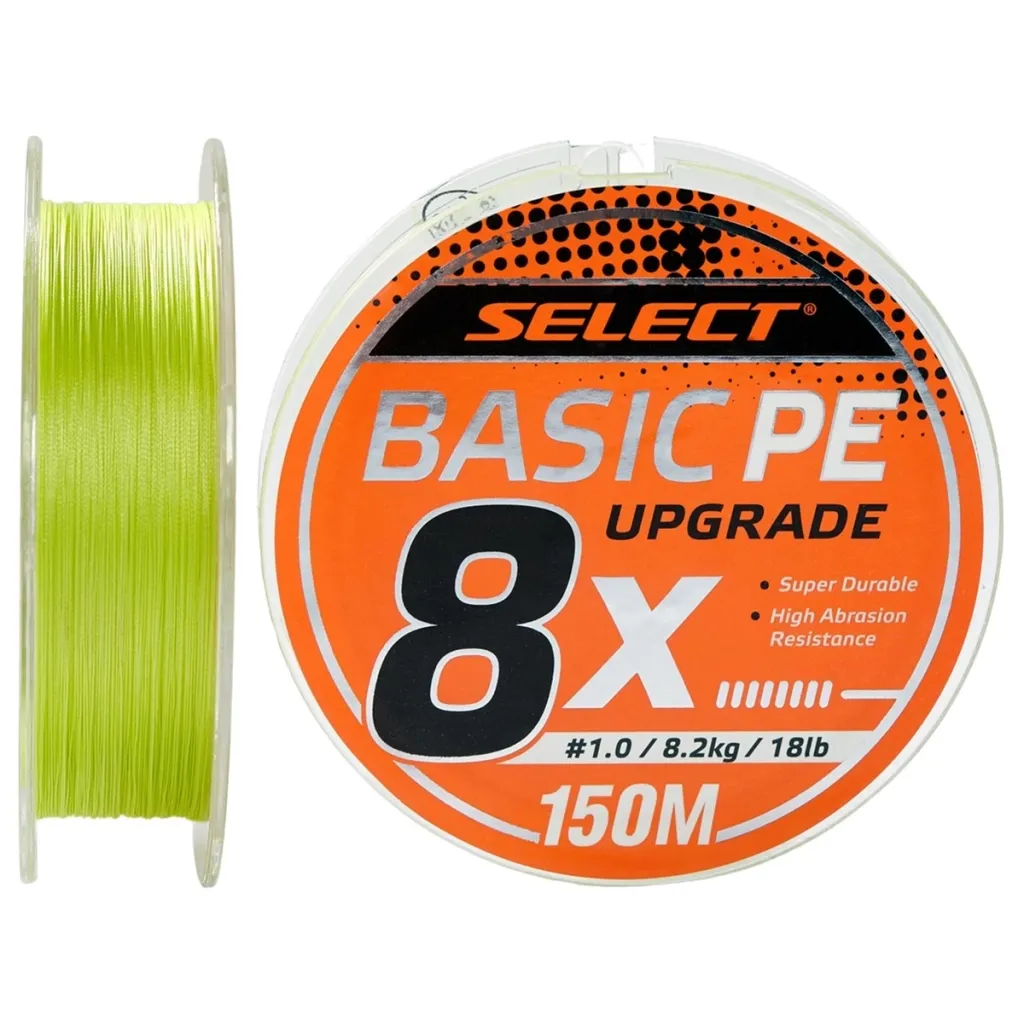 Леска, шнур Select Basic PE 8x 150m Light Green 1.0/0.14mm 18lb/8.2kg (1870.31.39)