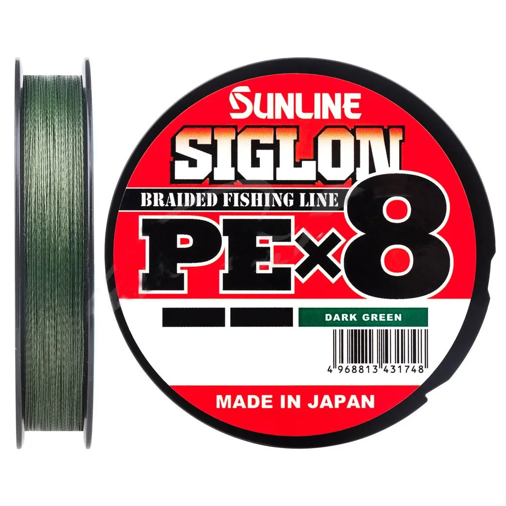 Волосінь, шнур Sunline Siglon PE х8 250m 10.0 130lb/60.0kg Dark Green (1658.10.53)