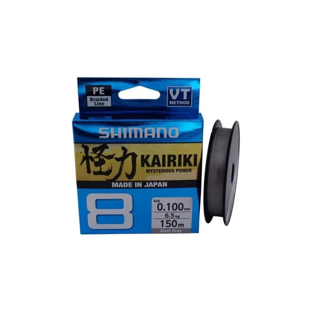 Леска, шнур Shimano Kairiki 8 PE Steel Gray 150m 0.06mm 5.3kg (59WPLA58R10)