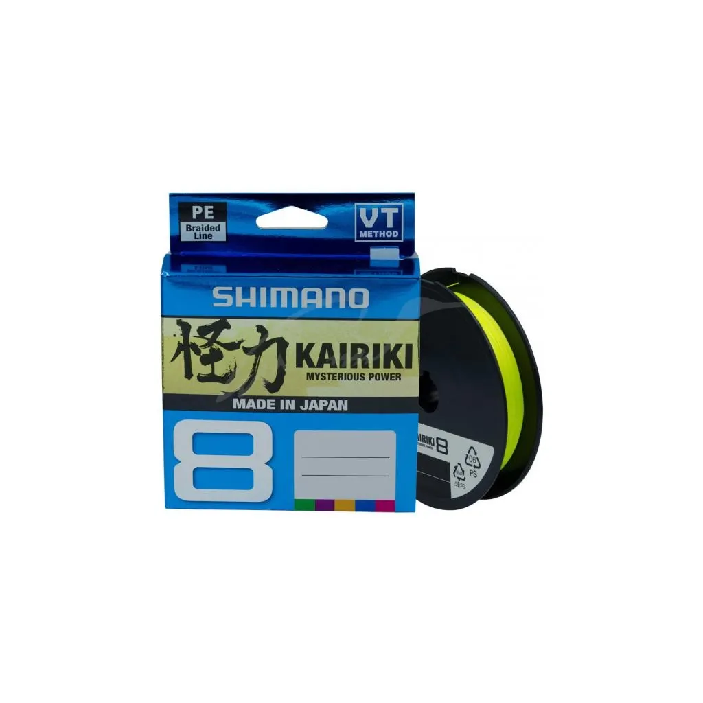 Леска, шнур Shimano Kairiki 8 PE Yellow 150m 0.19mm 12.0kg (59WPLA58R34)