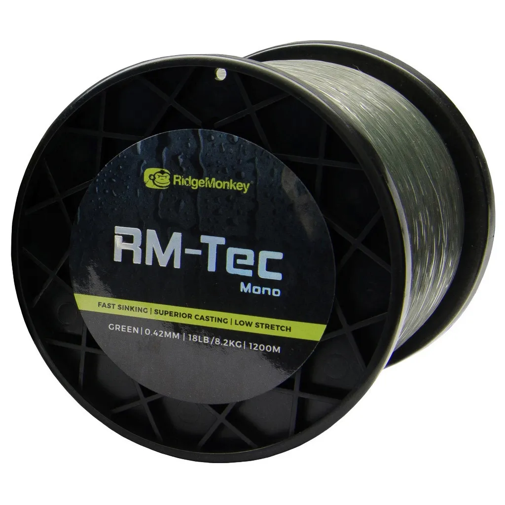 Волосінь, шнур RidgeMonkey RM-Tec Mono 1200m 0.35mm 12lb/5.4kg Green (9168.02.06)