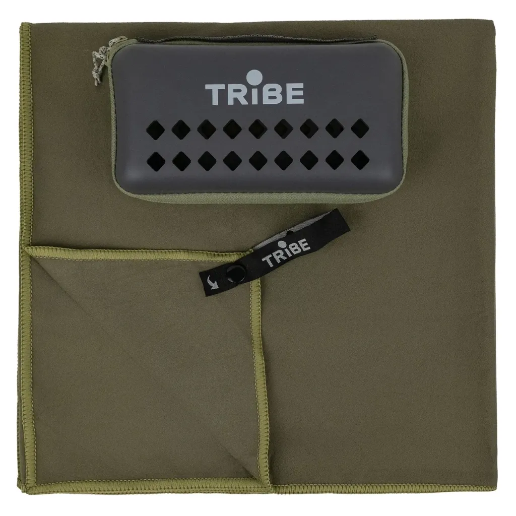 Туристическое полотенце Tribe из микрофибры в чехле Pocket Towel 90х180 2XL Army-green (T-LC-0001-2XL-army-green)