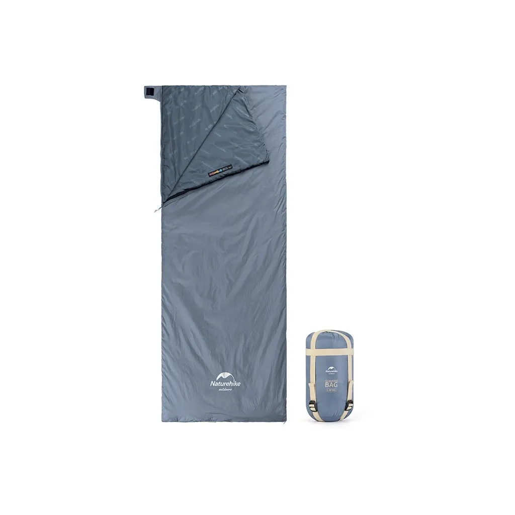 Спальный мешок Naturehike сверхлегкий Ultralight LW180 NH21MSD09 правый (15°C) pp XL серо-синий (6927595777978-R)