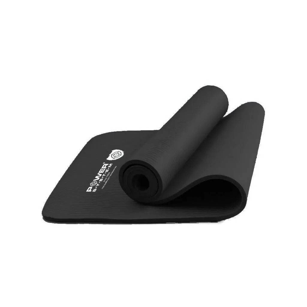 Коврик для йоги Power System PS-4017 NBR Fitness Yoga Mat Plus 180 х 61 х 1 см Black (PS-4017_Black)