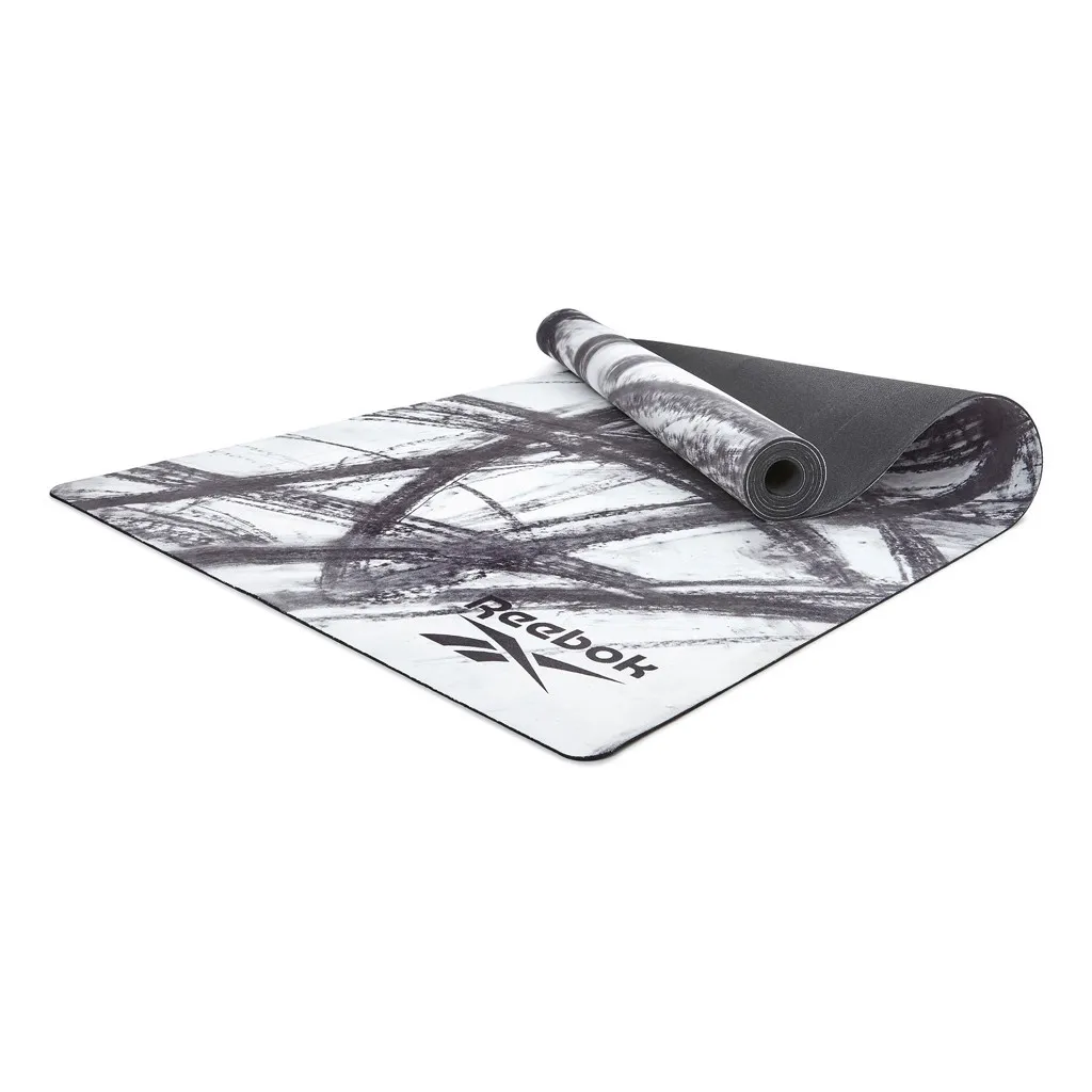 Коврик для йоги Reebok Natural Rubber Yoga Mat белый, серый, мрамор RAYG-11080OM (885652020923)