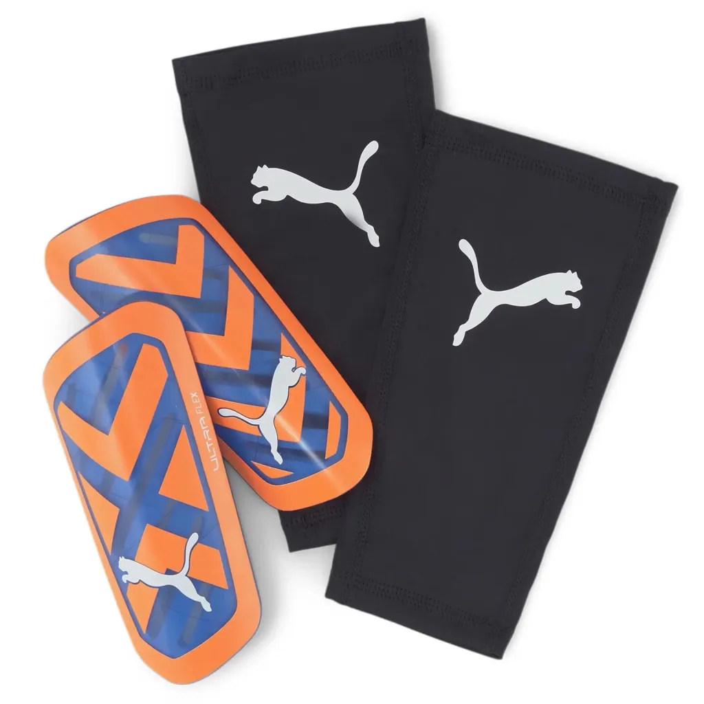 Футбольные щитки Puma Ultra Flex Sleeve 030871-01 синий, оранжевый Уни M (4065452956257)