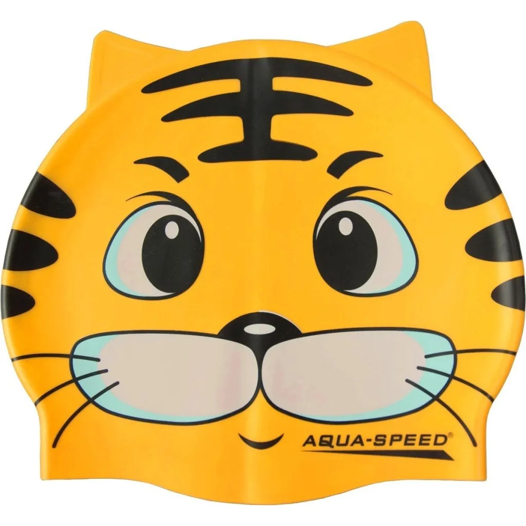 Шапка для плавання Шапка Aqua Speed Zoo 115-Cat 5529 жовтий кіт Діт OSFM (5908217655295)