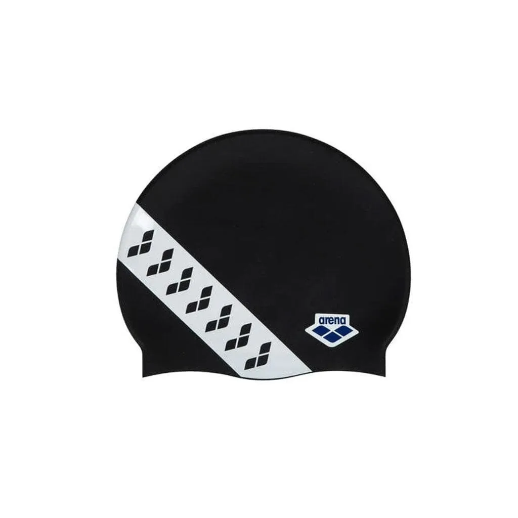 Шапка для плавання Шапка Arena Icons Team Stripe Cap 001463-111 чорний, білий Уні OSFM (3468336779156)