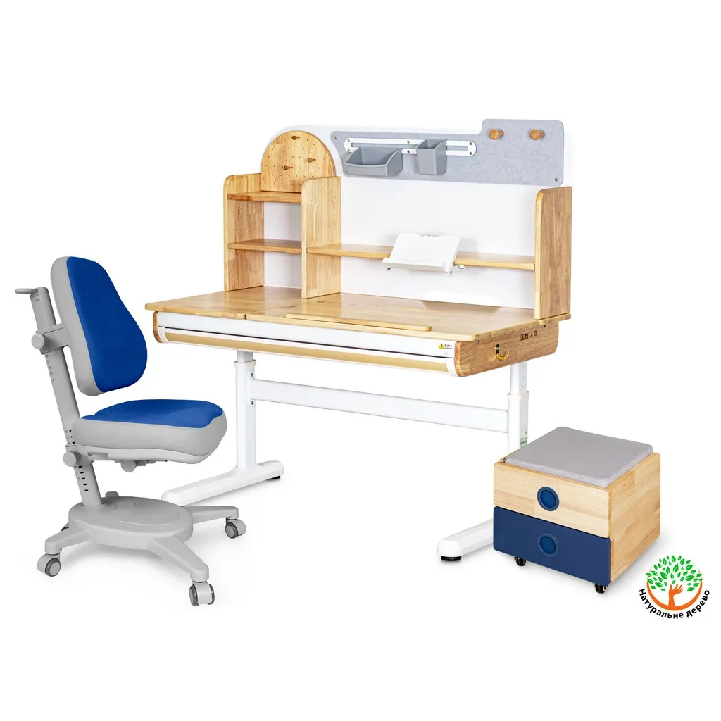  Mealux Timberdesk L (парта+кресло+тумба) синий (BD-690 L+ box BD 920-2 BL+Y-110 DBG)