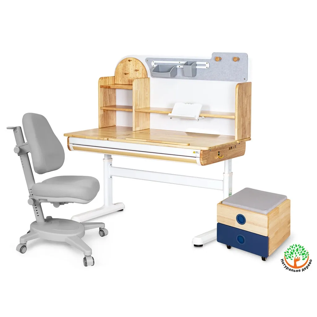  Mealux Timberdesk L (парта+кресло+тумба) (BD-690 L+ box BD 920-2 BL+Y-110 G)