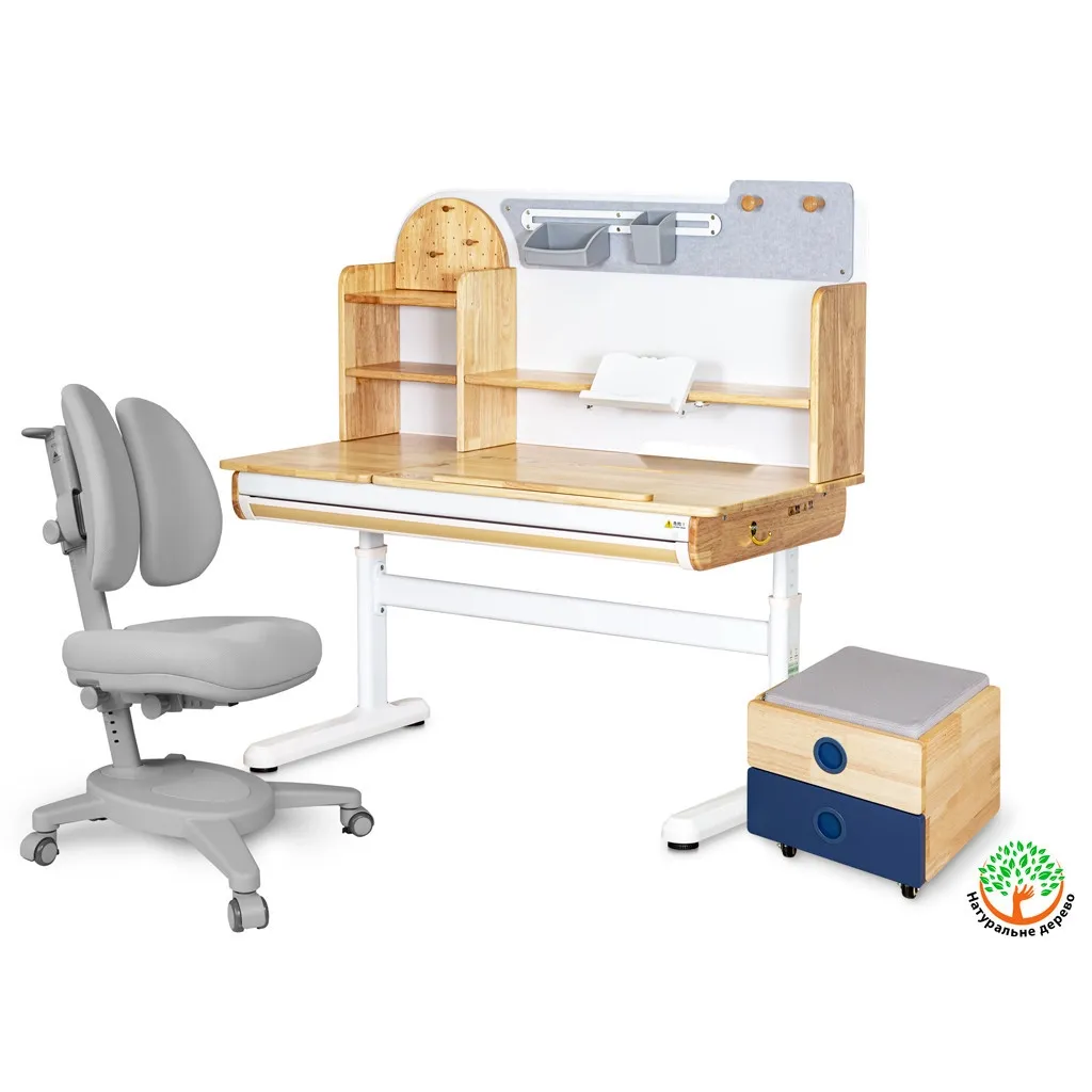  Mealux Timberdesk L (парта+кресло+тумба) (BD-690 L+ box BD 920-2 BL+Y-115 G)