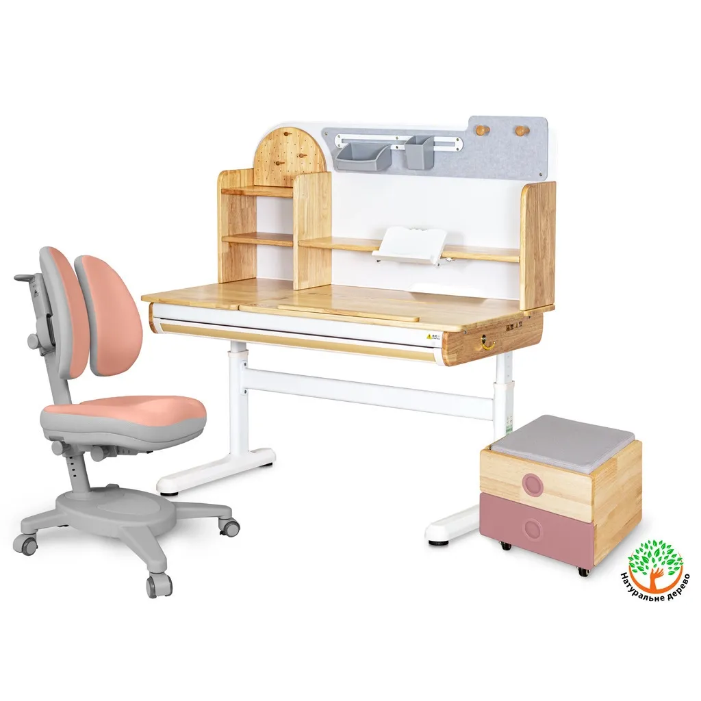  Mealux Timberdesk L (парта+кресло+тумба) (BD-690 L+ box BD 920-2 PN+Y-115 PG)