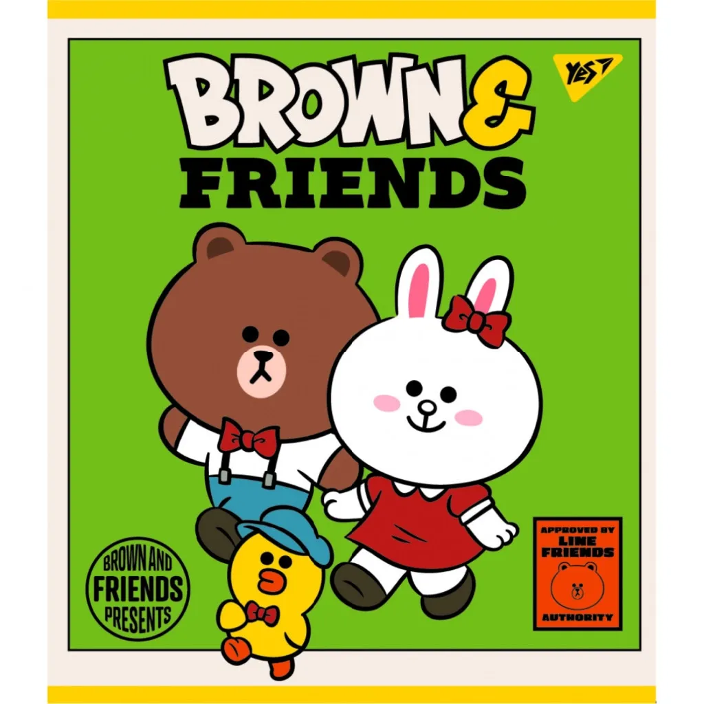 Тетрадь Yes А5 Line Friends 12 листов линия (766806)