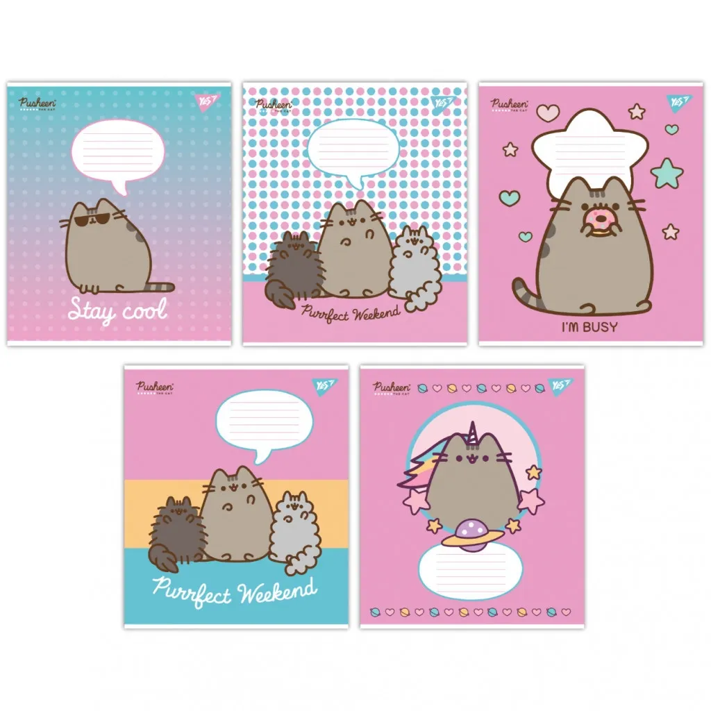 Зошит Yes Pusheen 12 аркушів коса лінія (766937)