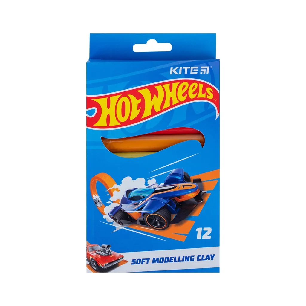 Пластилин Kite Hot Wheels восковой, 12 цветов, 200 г (HW23-086)