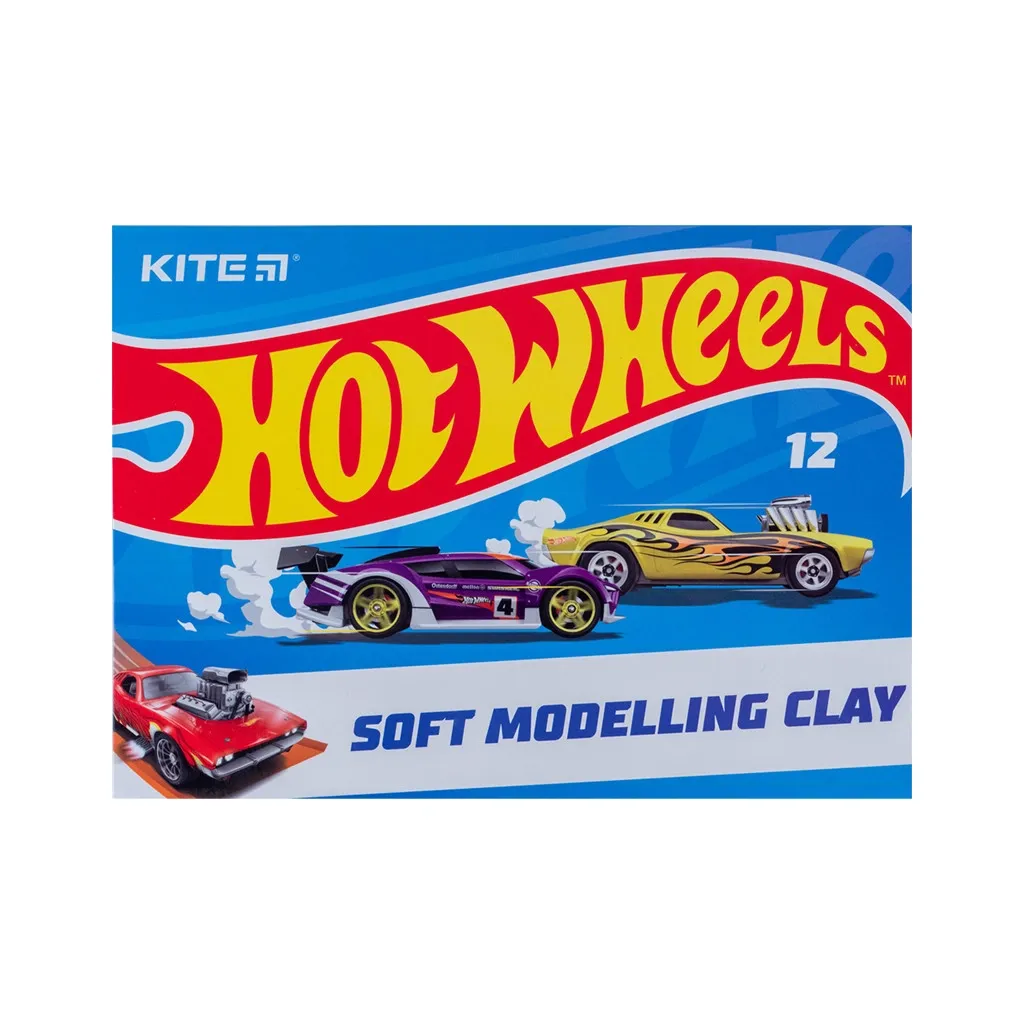 Пластилин Kite Hot Wheels восковой, 12 цветов, 240 г (HW23-1086)