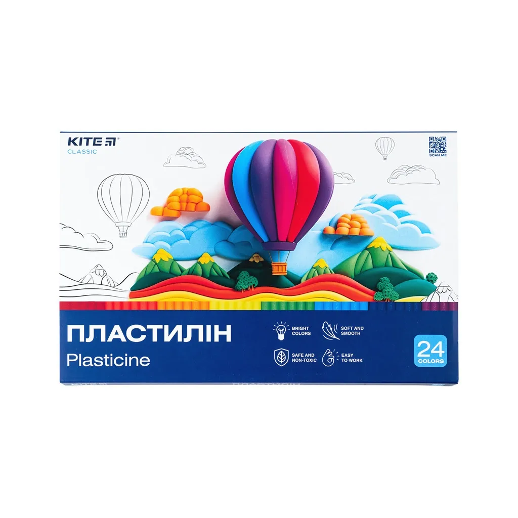 Пластилин Kite Classic 24 цвета, 480 г (K-089)