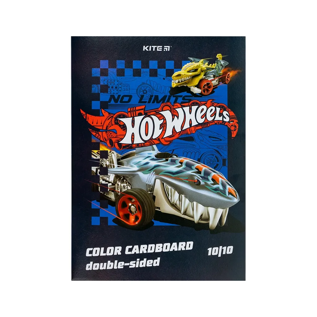 Цветной картон Kite А4 двухсторонний Hot Wheels 10 листов (HW24-255)