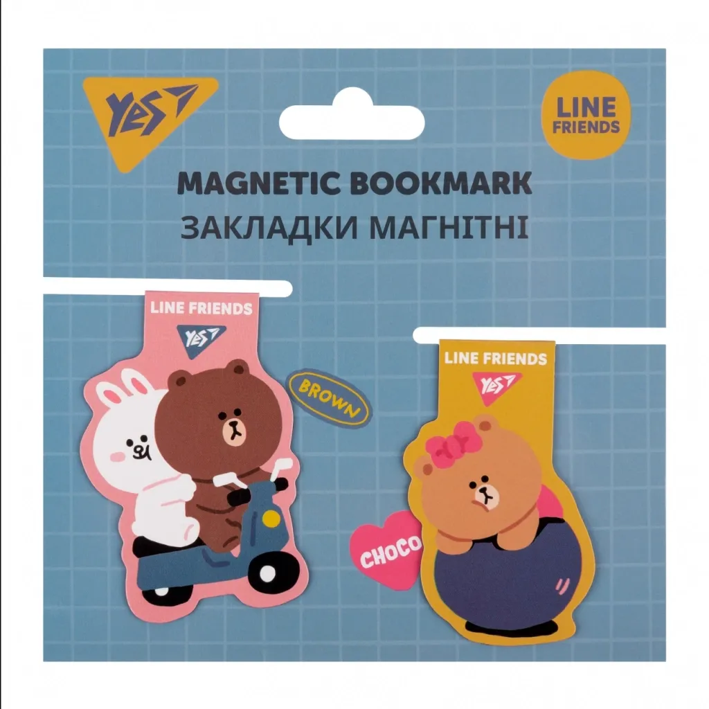 Закладка для книг Yes магнітні Line Friends, 2 шт (707825)