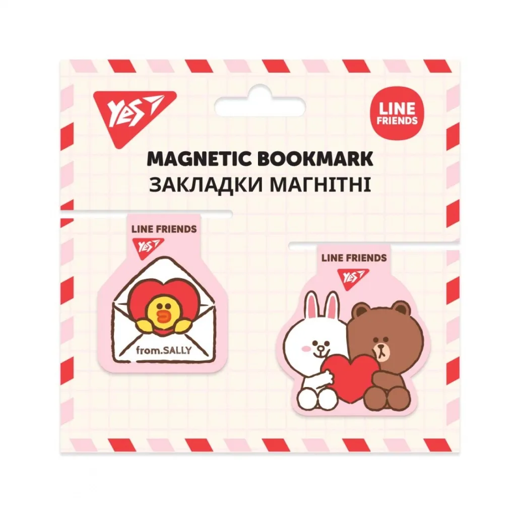 Закладка для книг Yes магнітні Line Friends, 2 шт (707826)