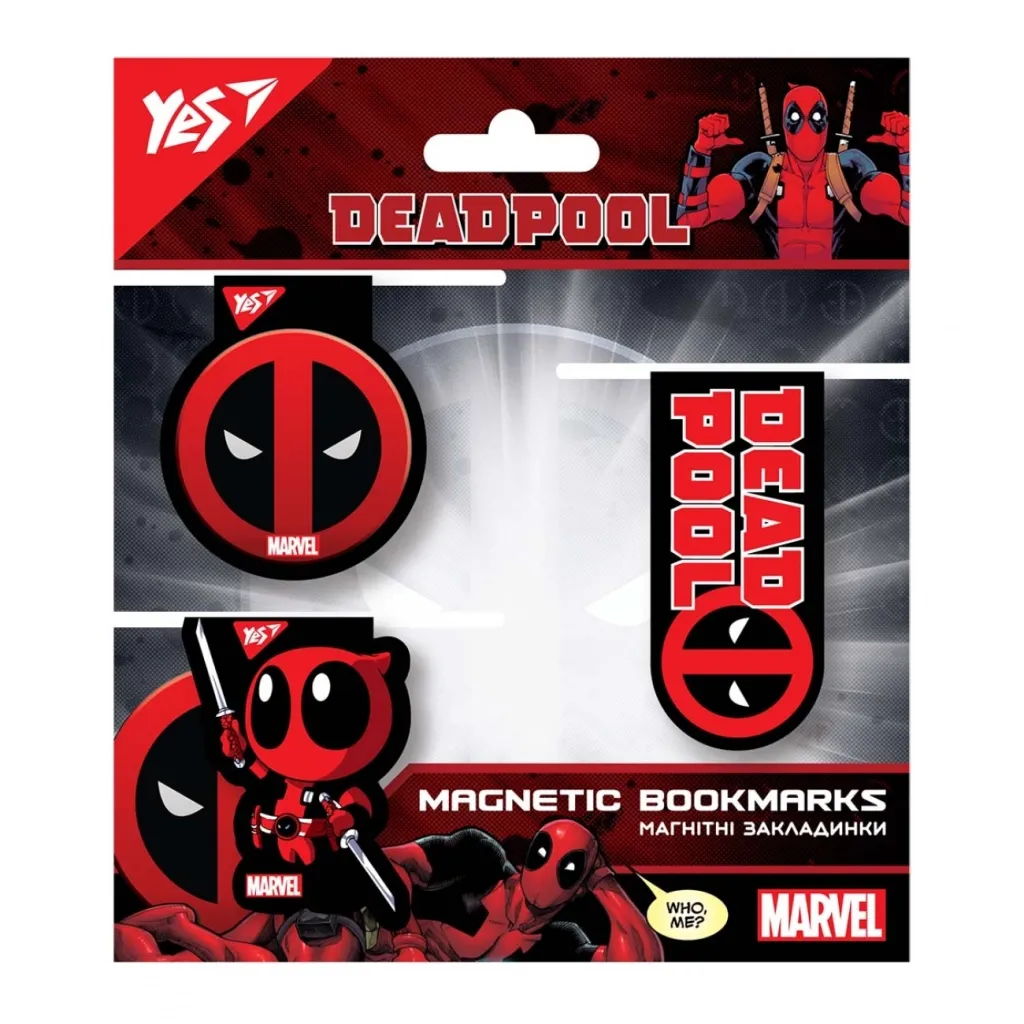 Закладка для книг Yes магнітні Marvel.Deadpool, 3 шт (707736)